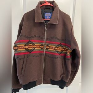 Vintage Pendleton Western Wool Bomber Jacket Brown L